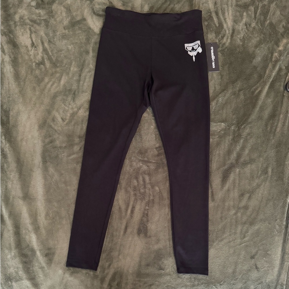 Karl Lagerfeld Black Leggings with Logo Size XS